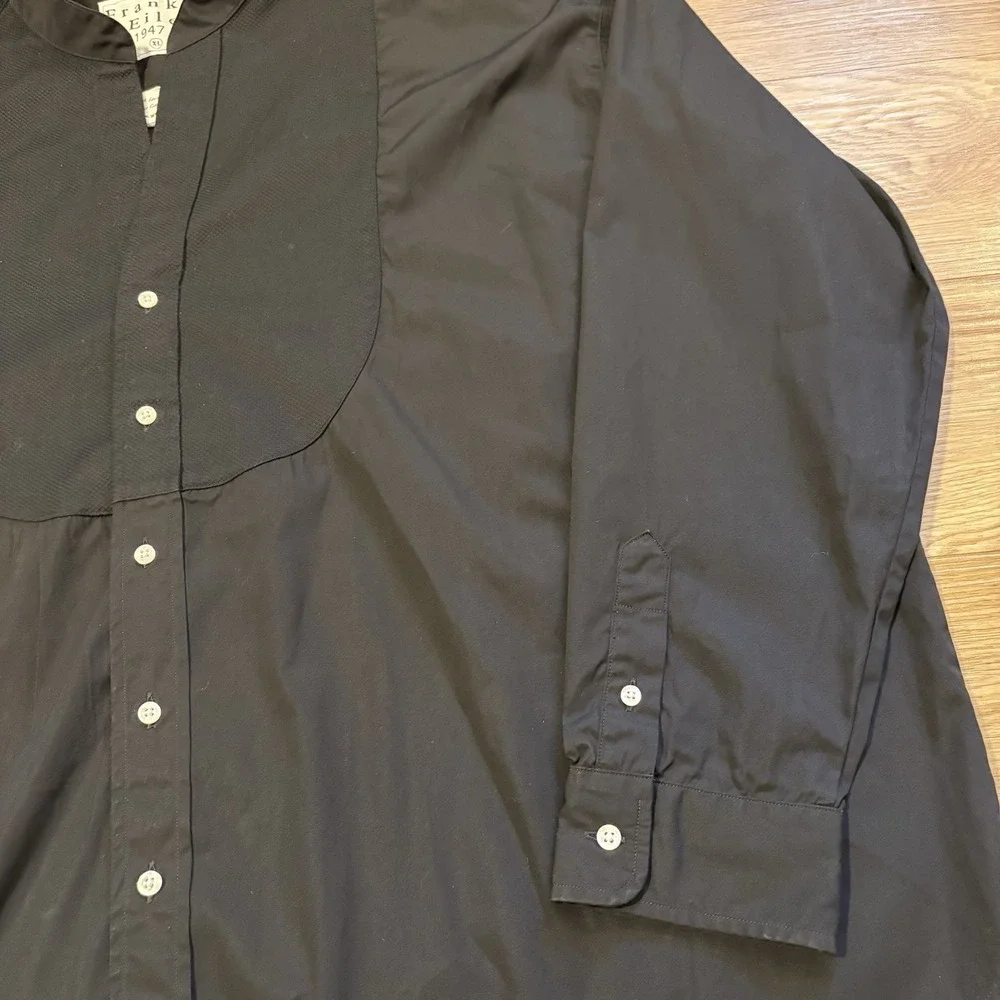 Frank & Eileen Womens XL Oversized Victoria Tuxedo Button Up Shirt Black Top - Picture 5 of 15